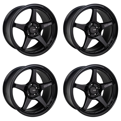 (set of 4) Enkei TS-5 Gloss Black | 18x8.5" +45mm | 5x100mm Wheels