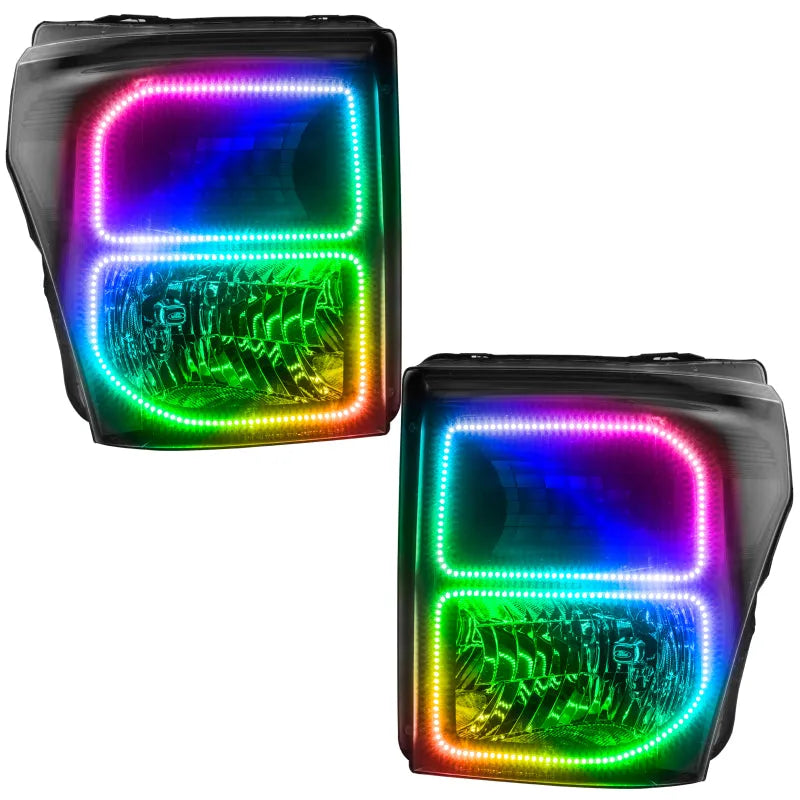 Oracle 11-16 Ford F250/350 LED HL - Black - ColorSHIFT w/ BC1 Controller | F-250/350 Super Duty (8159-335)