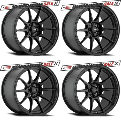 (set of 4) Konig Dekagram Semi-Matte Black | 18x9.5" +35mm | 5x100mm Wheel