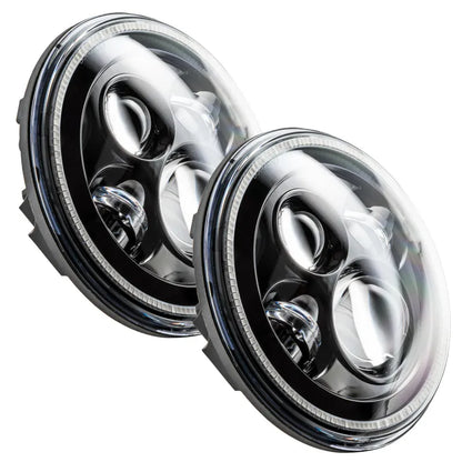 ORACLE 7in LED Headlights No Halo Black Bezel Jeep Wrangler JK (5769-504)