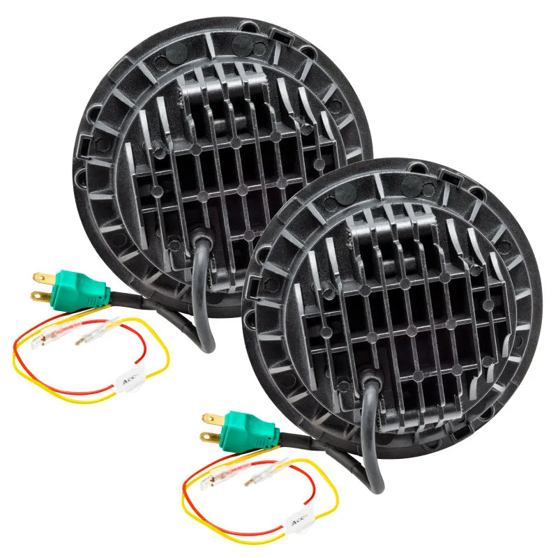 ORACLE 7in LED Headlights No Halo Black Bezel Jeep Wrangler JK (5769-504)