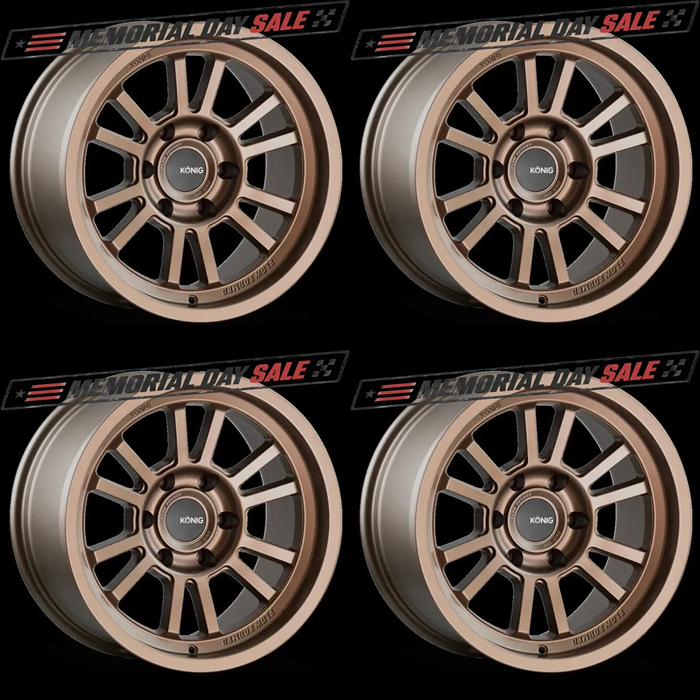 (set of 4) Konig HT1 Satin Bronze | 17x8.5" -6mm | 6x139.7mm Wheel