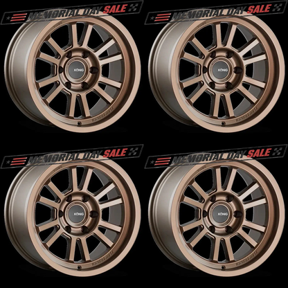 (set of 4) Konig HT1 Satin Bronze | 17x8.5" -6mm | 6x139.7mm Wheel