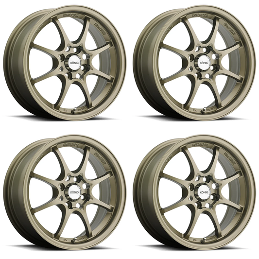 (set of 4) Konig Helium Bronze | 15x6.5" +40mm | 4x100mm Wheel