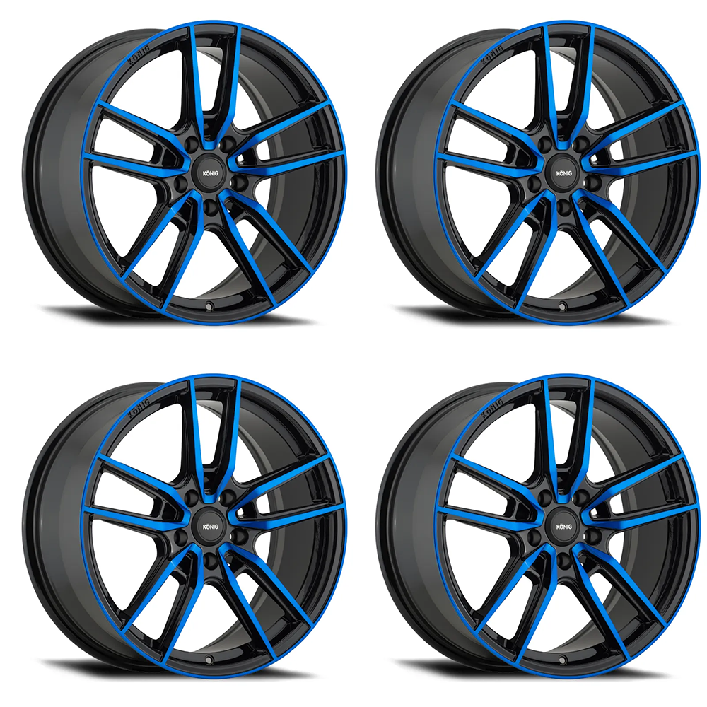 (set of 4) Konig Myth Gloss Black | 19x8.5" +40mm | 5x114.3mm Wheel