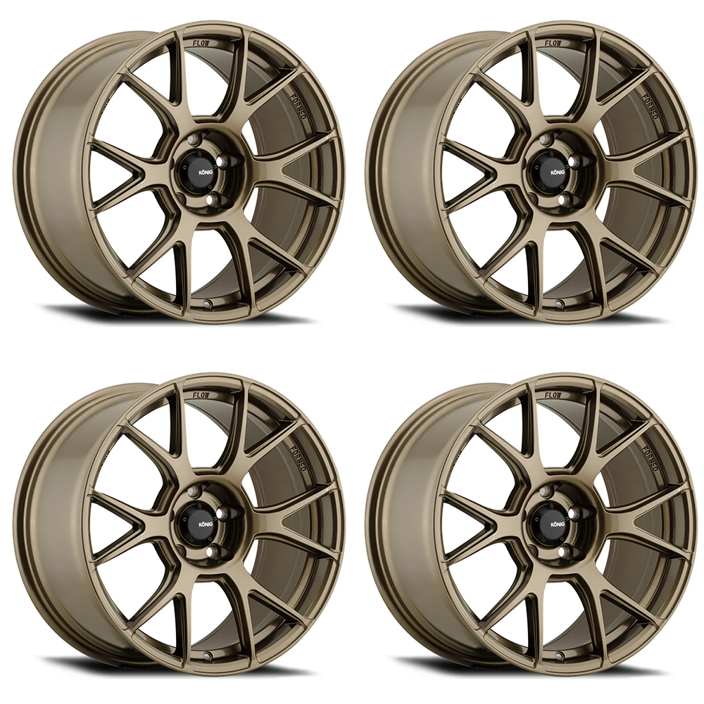 (set of 4) Konig Ampliform Gloss Bronze | 18x8.5" +45mm | 5x114.3mm Wheel