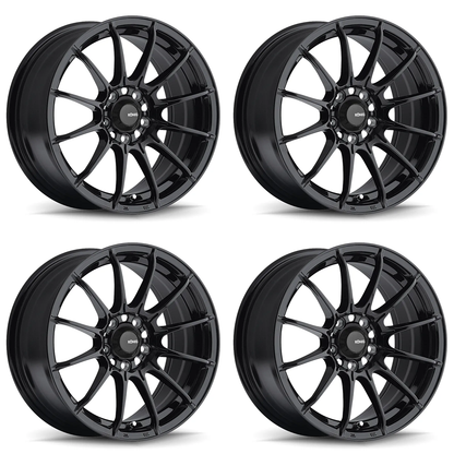 (set of 4) Konig Dial In Gloss Black | 15x8" +25mm | 4x100mm Wheel