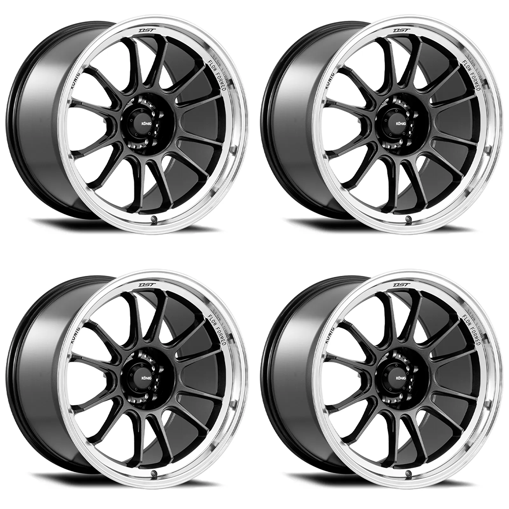 (set of 4) Konig Hypergram Metallic Carbon | 18x8.5" +43mm | 5x108mm Wheel