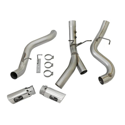 aFe Large Bore-HD 4in SS D&S Exhaust | GM Duramax V8-6.6L (17+) (49-44086-P)