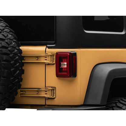 Raxiom JL Style LED Tail Lights Black Housing Red Lens Jeep Wrangler JK (J133626)