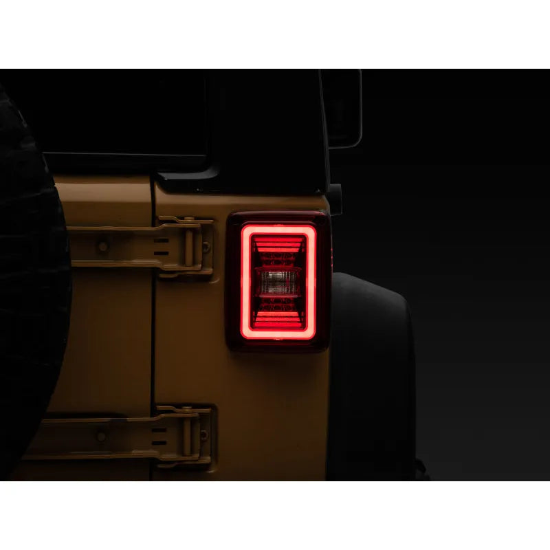 Raxiom JL Style LED Tail Lights Black Housing Red Lens Jeep Wrangler JK (J133626)