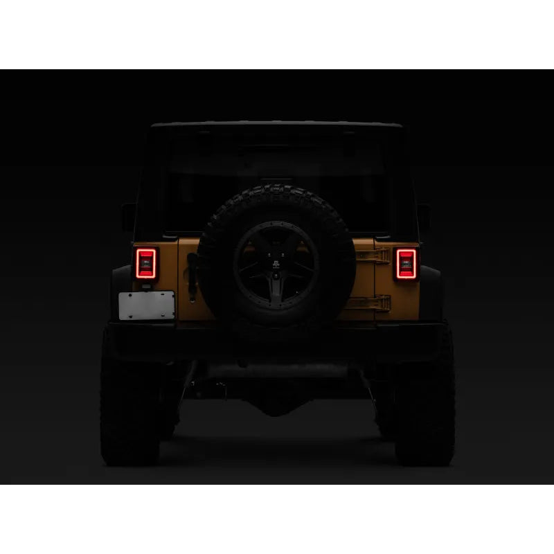 Raxiom JL Style LED Tail Lights Black Housing Red Lens Jeep Wrangler JK (J133626)