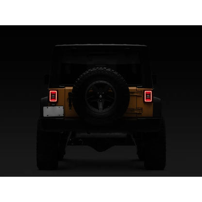 Raxiom JL Style LED Tail Lights Black Housing Red Lens Jeep Wrangler JK (J133626)