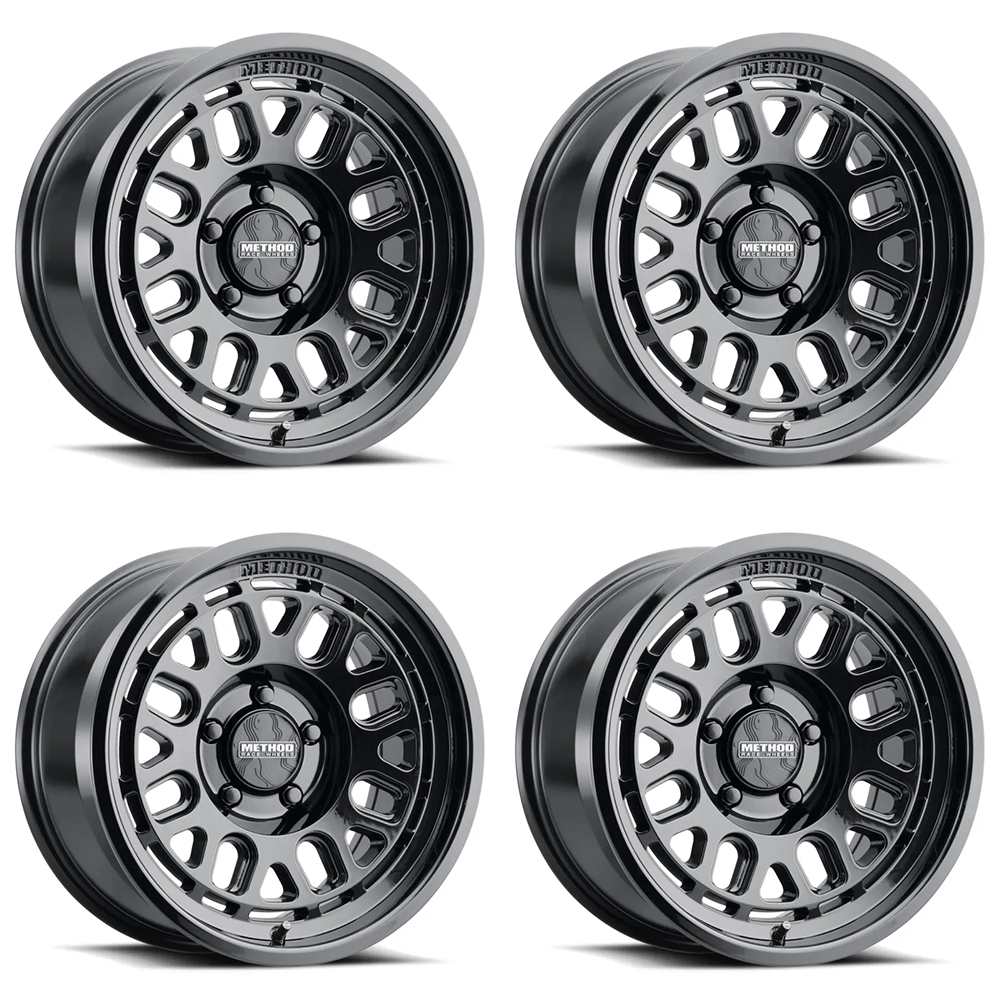 (set of 4) Method MR321 Gloss Black | 17x8.5" +0mm | 6x135mm Wheel