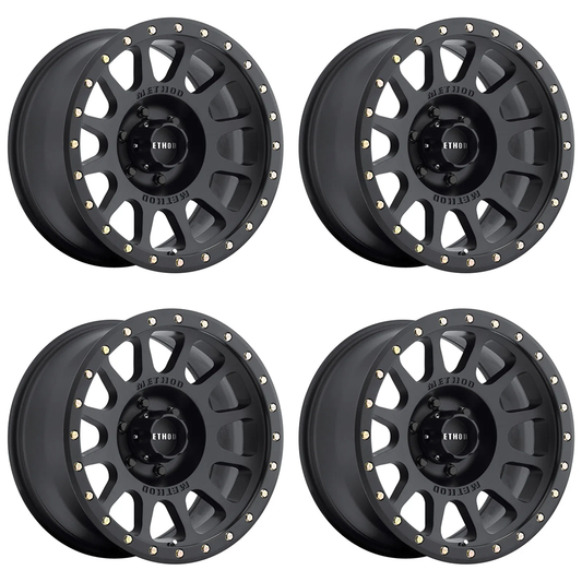 (set of 4) Method MR305 NV Matte Black | 18x9" +18mm | 6x5.5in Wheel