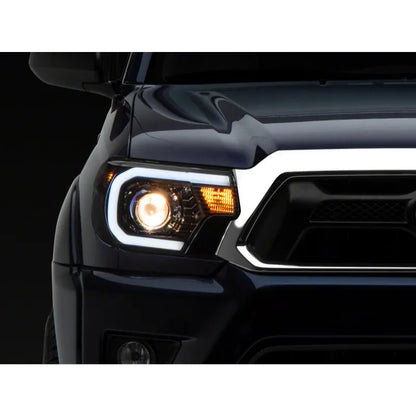 Raxiom 12-15 Toyota Tacoma Axial Series Projector Headlights w/ LED Bar | Tacoma (TT21849)