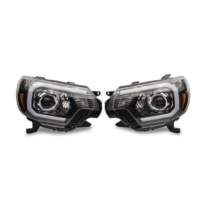 Raxiom 12-15 Toyota Tacoma Axial Series Projector Headlights w/ LED Bar | Tacoma (TT21849)