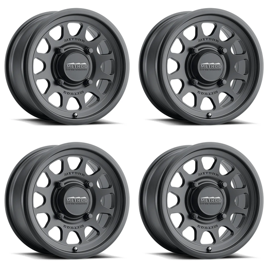 (set of 4) Method MR414 UTV Bead Grip Matte Black | 15x7" +38mm | 5x4.5in Wheel