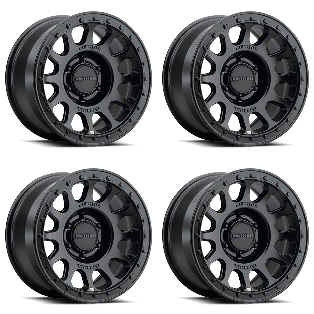 (set of 4) Method MR709-HD Matte Black | 17x8.5" +25mm | 6x5.5in Wheel