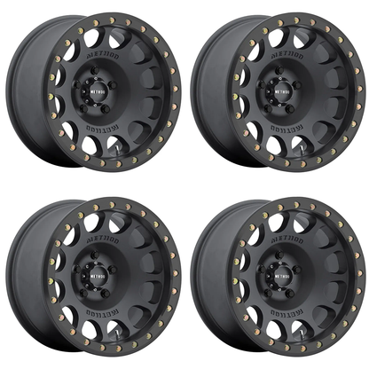 (set of 4) Method MR105 Beadlock Matte Black | 17x8.5" +0mm | 8x6.5in Wheel