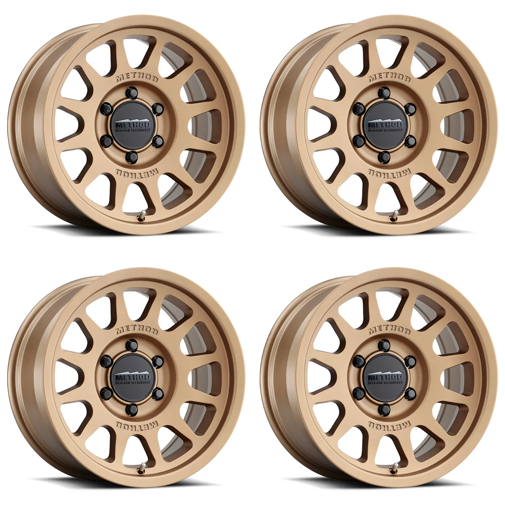 (set of 4) Method MR703 Bronze | 17x8.5" +25mm | 6x135mm Wheel