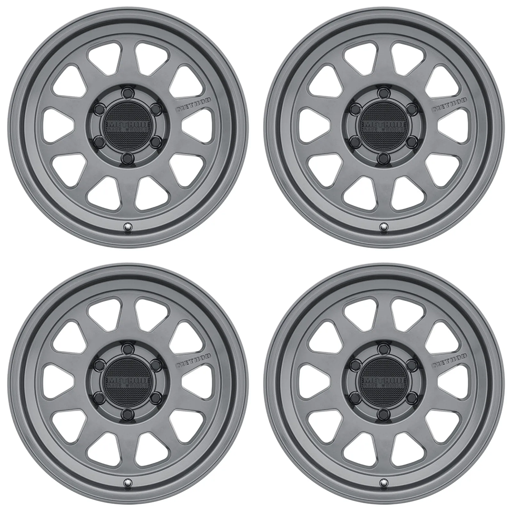 (set of 4) Method MR316 Gloss Titanium | 18x9" +18mm | 6x135mm Wheel