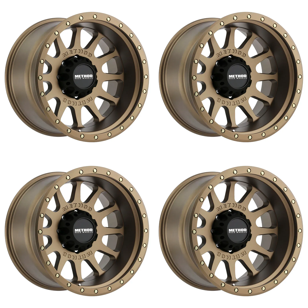 (set of 4) Method MR605 NV Bronze | 20x10" -24mm | 8x6.5in Wheel