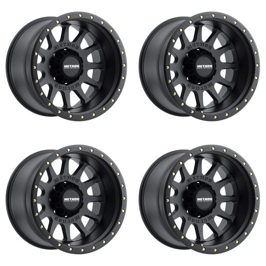 (set of 4) Method MR605 NV Matte Black | 20x9" -12mm | 8x6.5in Wheel