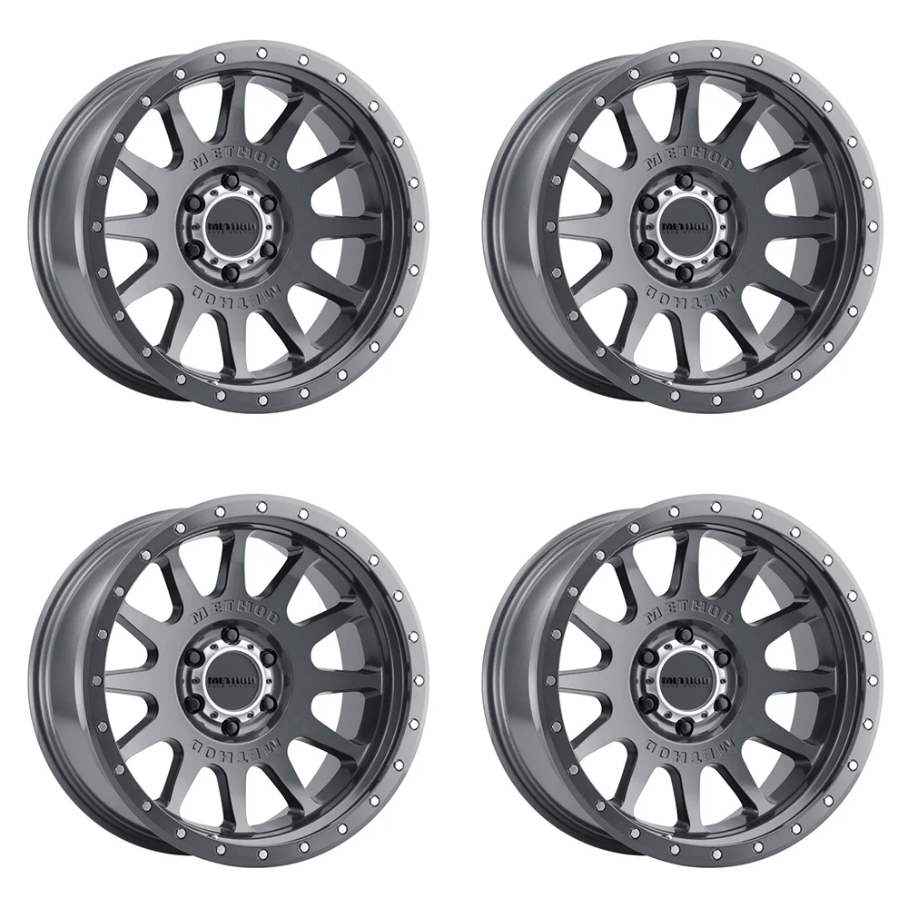 (set of 4) Method MR605 NV Gloss Titanium | 20x10" -24mm | 6x5.5in Wheel