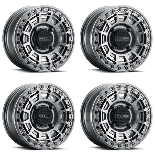(set of 4) Method MR415 UTV Beadlock Gloss Graphite | 15x7" +38mm | 5x4.5in Wheel