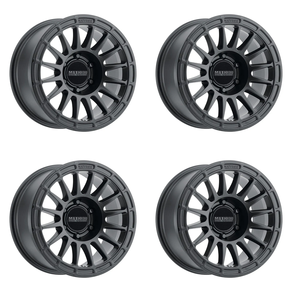 (set of 4) Method MR314 Matte Black | 17x8.5" +0mm | 6x5.5in Wheel
