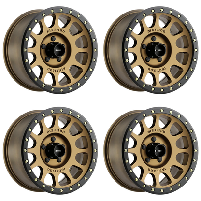 (set of 4) Method MR305 NV Bronze - Matte Black Lip | 17x8.5" +0mm | 5x5.5in Wheel