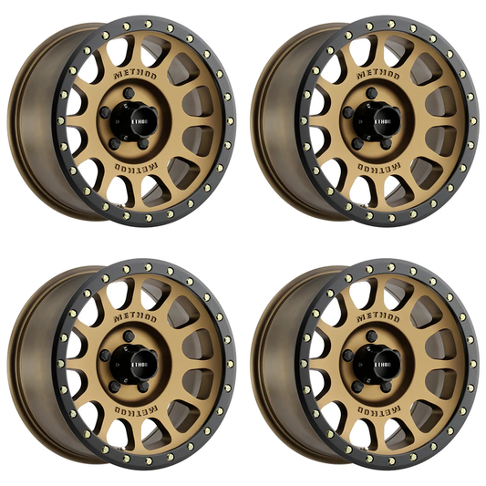 (set of 4) Method MR305 NV Bronze - Matte Black Lip | 17x8.5" +0mm | 5x5.5in Wheel