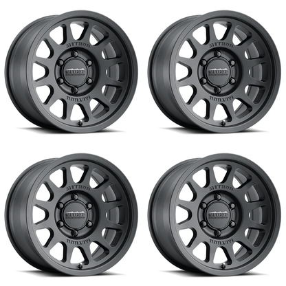 (set of 4) Method MR703 Matte Black | 17x8.5" +25mm | 6x135mm Wheel