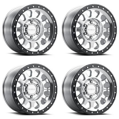 (set of 4) Method MR315 Polished - Gloss Black Lip | 17x8.5" +0mm | 6x135mm Wheel