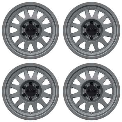 (set of 4) Method MR704 Titanium | 17x8.5" +0mm | 6x5.5in Wheel