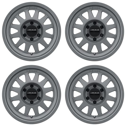 (set of 4) Method MR704 Titanium | 17x8.5" +0mm | 6x5.5in Wheel