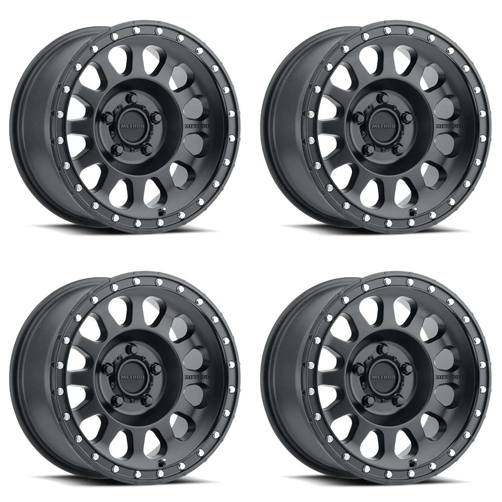 (set of 4) Method MR315 Matte Black | 20x9" +18mm | 8x180mm Wheel