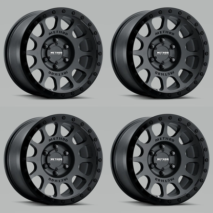 (set of 4) Method MR305 NV Double Black | 17x8.5" +0mm | 6x135mm Wheel