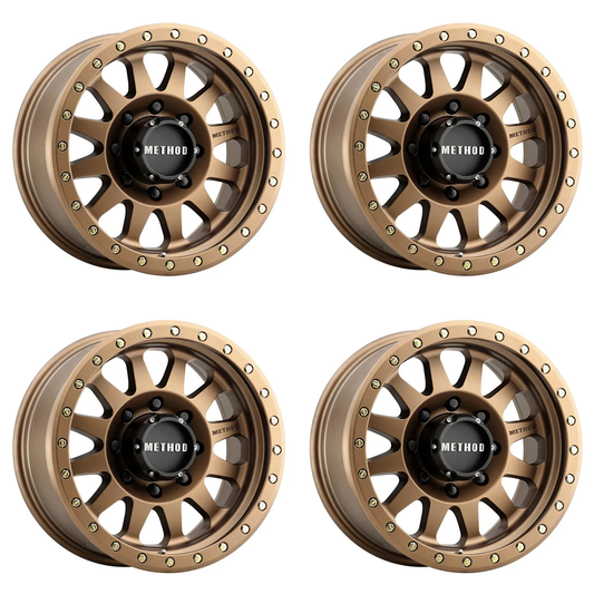 (set of 4) Method MR304 Double Standard Bronze | 17x8.5" +0mm | 8x6.5in Wheel