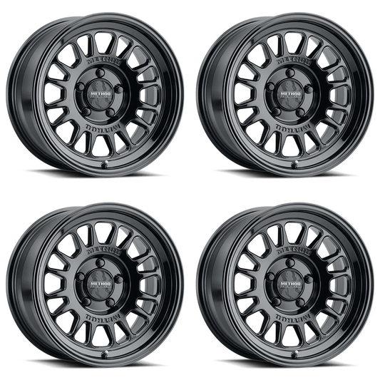 (set of 4) Method MR318 Gloss Black | 18x9" +18mm | 6x135mm Wheel