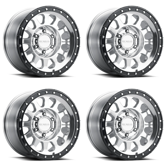 (set of 4) Method MR315 Polished - Gloss Black Lip | 17x8.5" +0mm | 6x5.5in Wheel