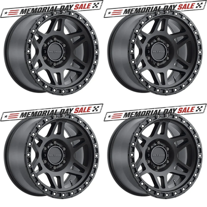 (set of 4) Method MR312 Matte Black | 18x9" +18mm | 6x5.5in Wheel