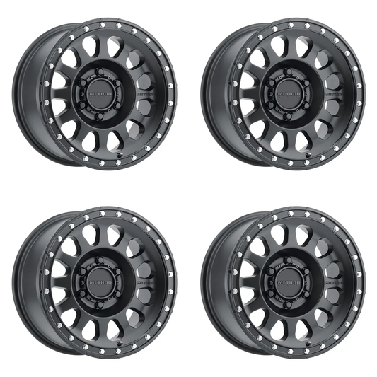 (set of 4) Method MR315 Matte Black | 17x8.5" +0mm | 6x5.5in Wheel