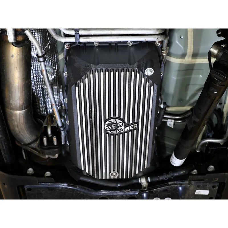 aFe GM 20-25L6.6L V8-6.6L Trans Pan w/ Fins | Silverado 2500/3500 HD, Sierra 3500 HD (46-71380B)