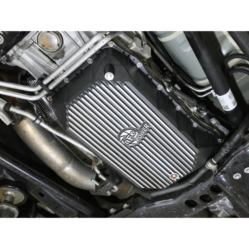 aFe GM 20-25L6.6L V8-6.6L Trans Pan w/ Fins | Silverado 2500/3500 HD, Sierra 3500 HD (46-71380B)