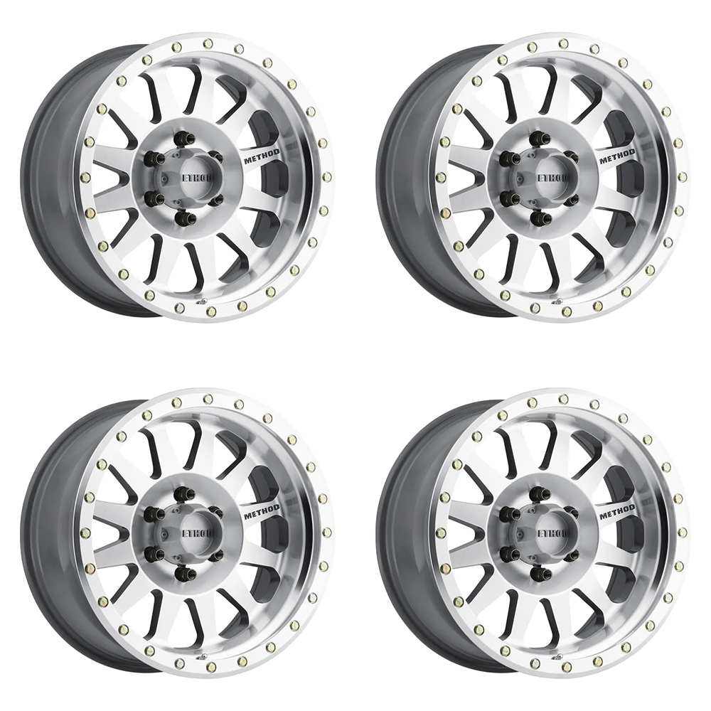 (set of 4) Method MR304 Double Standard Machined | 17x8.5" +0mm | 6x135mm Wheel