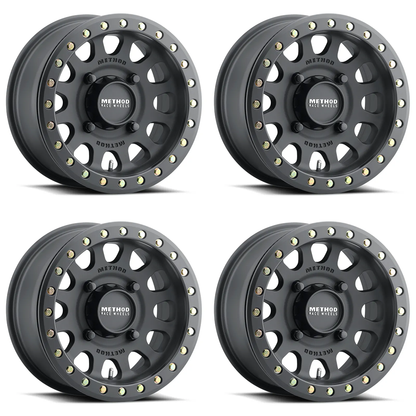 (set of 4) Method MR401 UTV Beadlock Matte Black | 15x7" +38mm | 5x4.5in Wheel