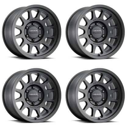 (set of 4) Method MR703 Matte Black | 17x8.5" +0mm | 6x135mm Wheel