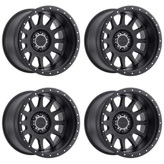 (set of 4) Method MR605 NV Matte Black | 20x9" -12mm | 6x5.5in Wheel